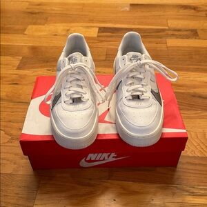 Nike Air Force 1 White and Gray Shoes